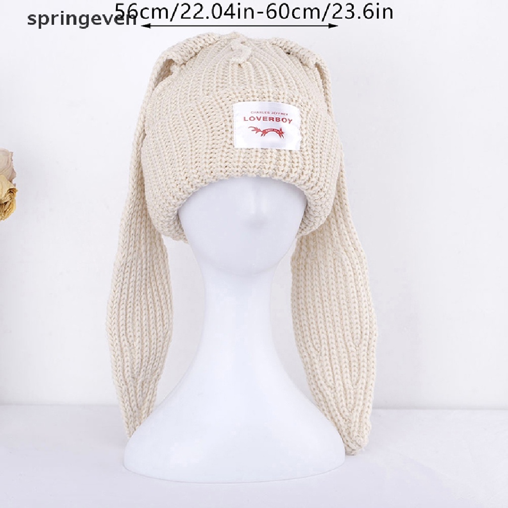 Mũ Len Beanie Tai Thỏ Dài Giữ Ấm Thời Trang Unisex