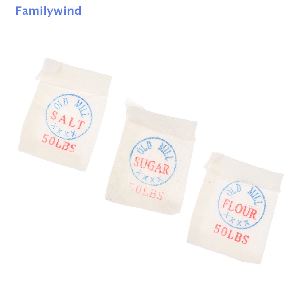 Set 3 Túi Rỗng Đựng Đường / Muối Bột 1: 12 Trang Trí Nhà Búp Bê