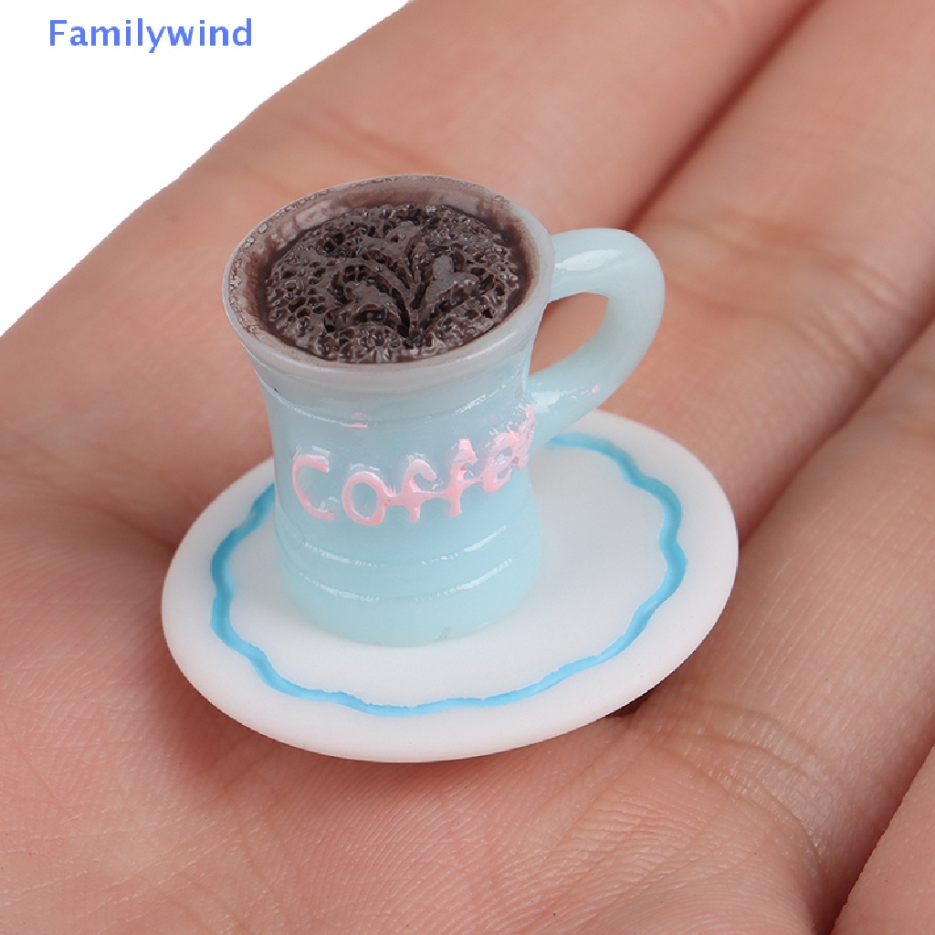 Bộ Tách Uống Cà Phê Mini Tỉ Lệ 1 / 12 Dùng Trang Trí Nhà Búp Bê