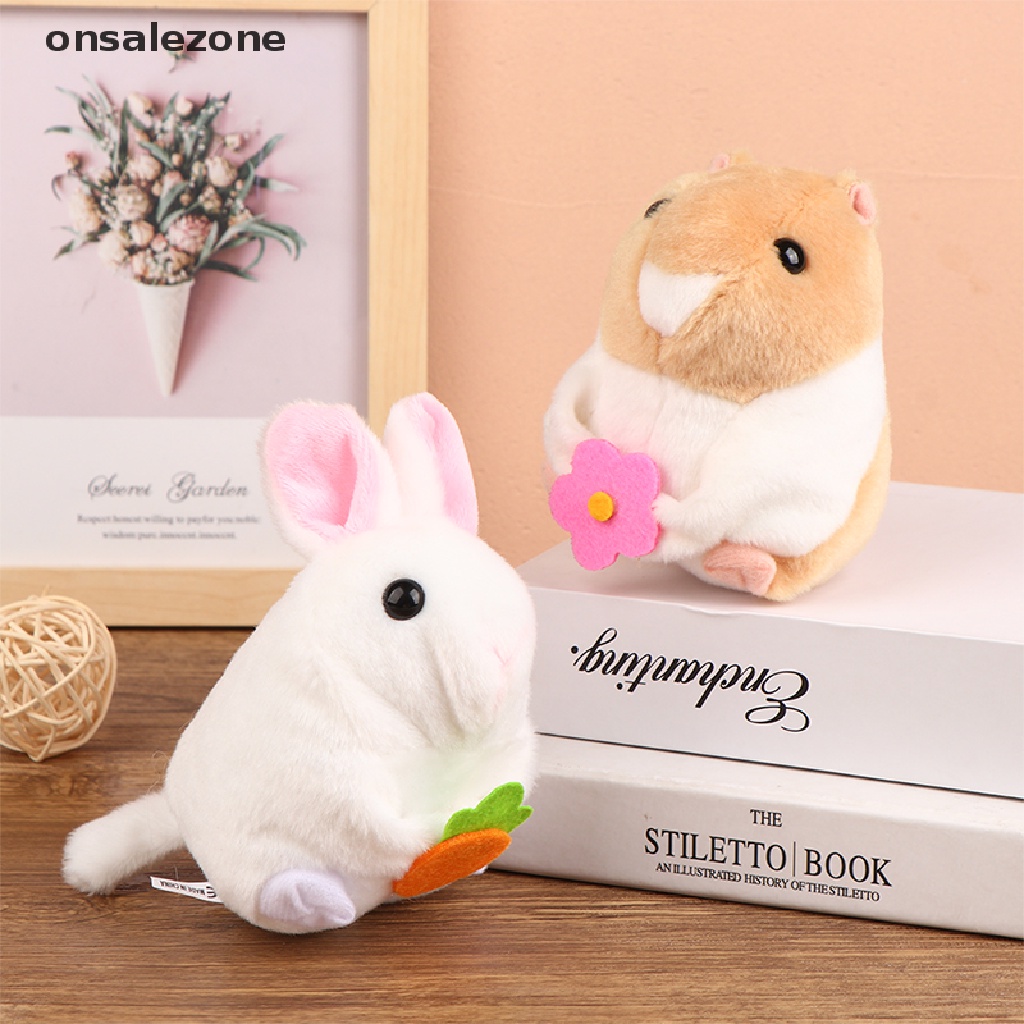 Onsalezone Thú Nhồi Bông Hình Chuột Hamster / Thỏ Kéo Đuôi Có Thể Di Chuyển Đuôi Dễ Thương