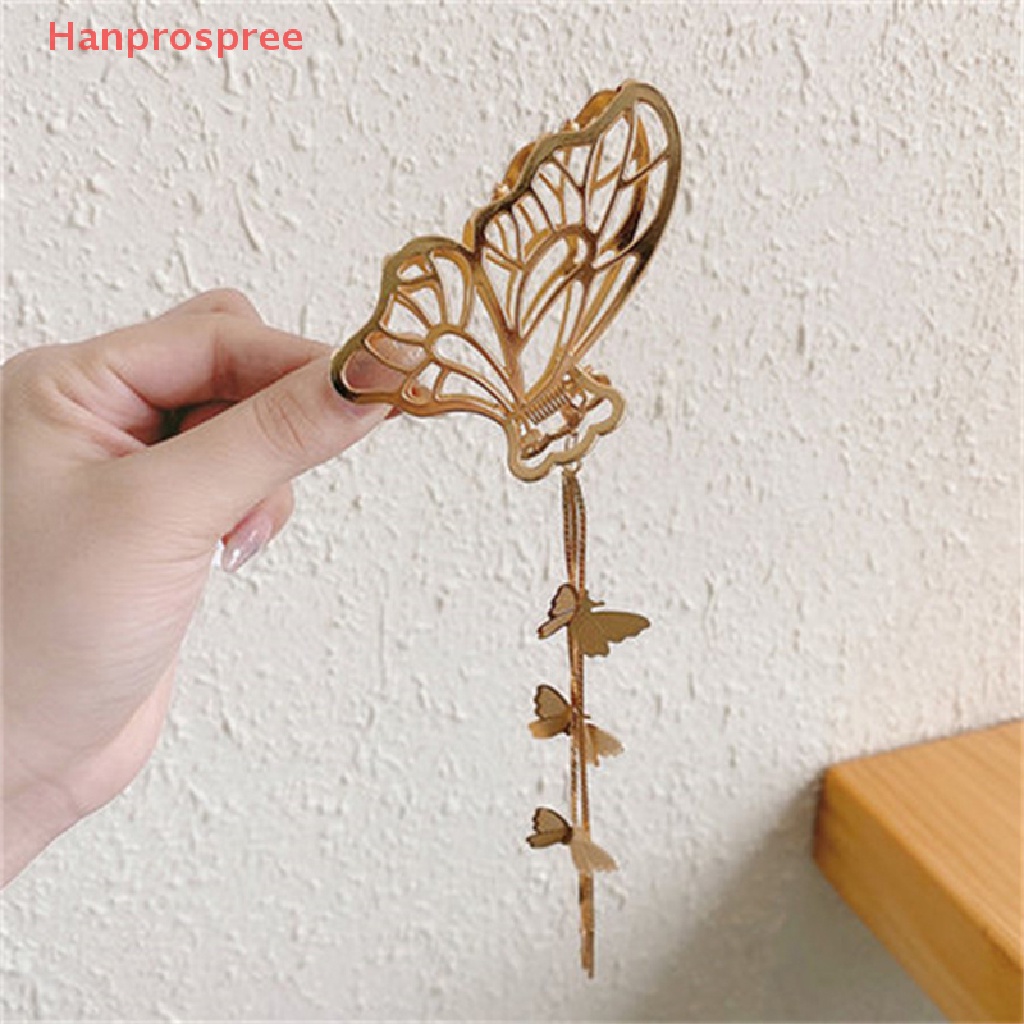 Kẹp Tóc Kim Loại Hình Bướm Đính Ngọc Trai Giả Cho Nữ