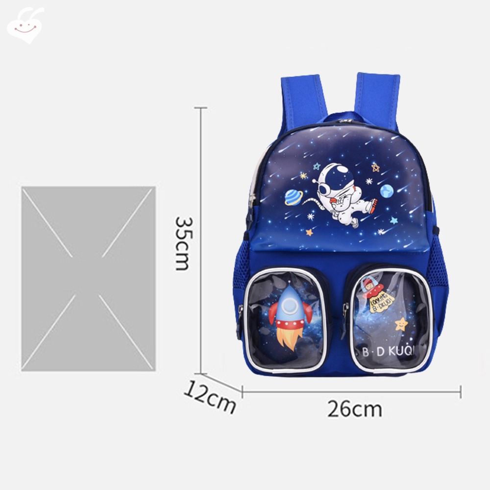 Ba Lô Đi Học Họa Tiết Hoạt Hình Dễ Vệ Sinh Cho Bé Trai Gái