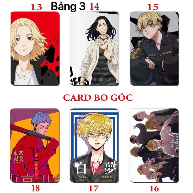 Thẻ card bo góc 6 ảnh Tokyo revengers / Ảnh card in hình kịch trường của takemiki mikey tokyo reveng