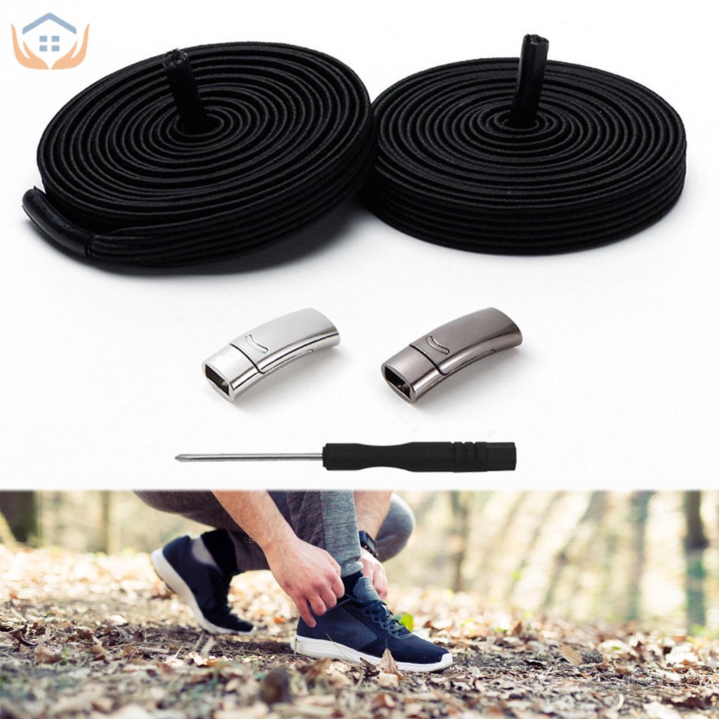 1 Cặp Dây Giày Co Giãn Không Cần Buộc 41 "Kèm Khóa Kim Loại Nam Châm