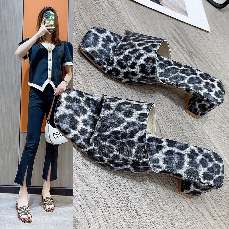 Oeteo Giày Cao Gót Họa Tiết Da Báo Thời Trang Nữ