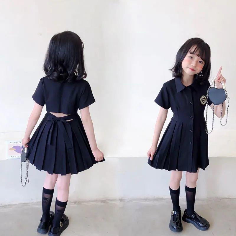 Đầm Công Chúa Mùa Hè 24 Giờ Tay Cộc Hở Lưng Xếp Ly Thời Trang Hàn Quốc Cho Bé Gái