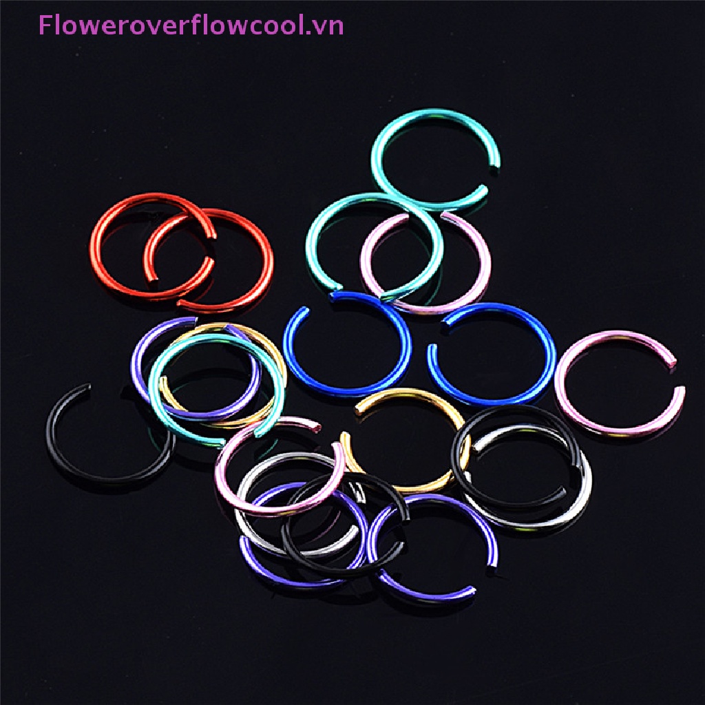 Set 40 Khuyên Mũi Thép Không Gỉ Nhiều Màu Thời Trang