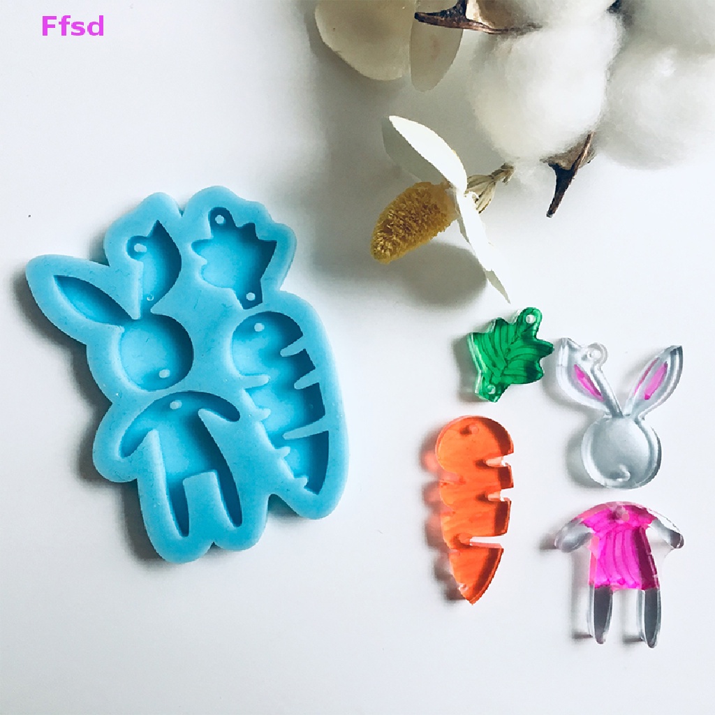 1 Khuôn Silicone Làm Móc Khóa Hình Thỏ Cà Rốt Diy