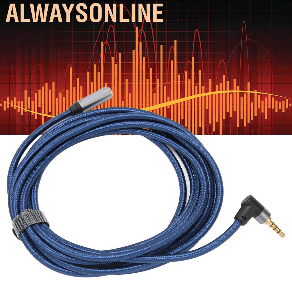 Alwaysonline 3.5mm Female To Male Cable 4 Pole 90 Degree Right Angle Extension