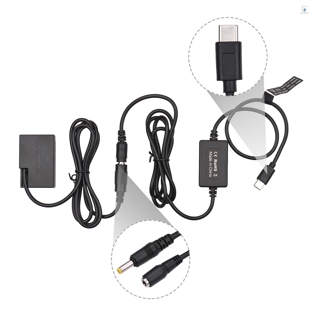 Dây Cáp Chuyển Đổi USB Loại C Sang Pin DR-E18 DC LP-E17 Thay Thế Cho 750D 760D T6S 77D 800D 200D Rebel SL2