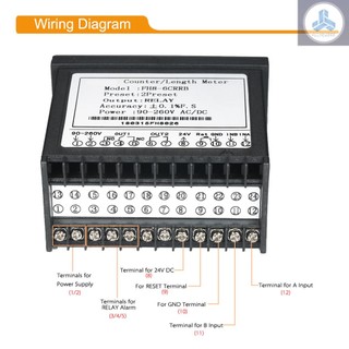 Multi-functional Dual Light-emitting Diode Display Digital Counter 90~265V AC/DC Length Meter with 2 Relay Output and Pulse PNP NPN