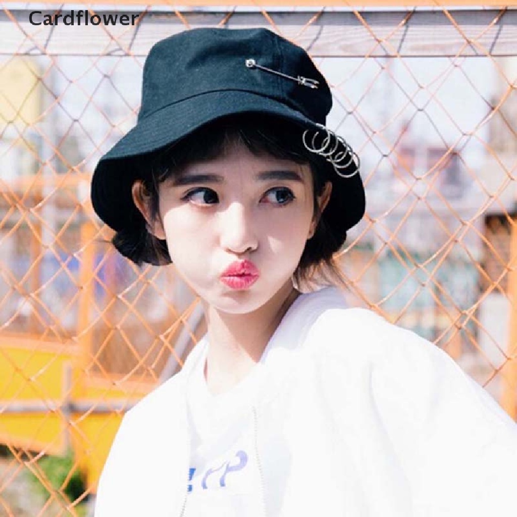 < Cardflower > Mũ Bucket Chống Nắng Mùa Hè Có Vòng Ghim Thời Trang Unisex