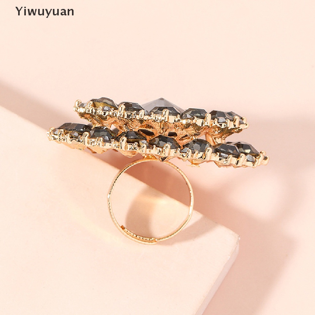 < Yiwuyuan > Nhẫn Đính Đá Pha Lê Lớn Phong Cách Boho Cổ Điển Độc Đáo Làm Quà Tặng Sinh Nhật / Đám Cưới Cho
