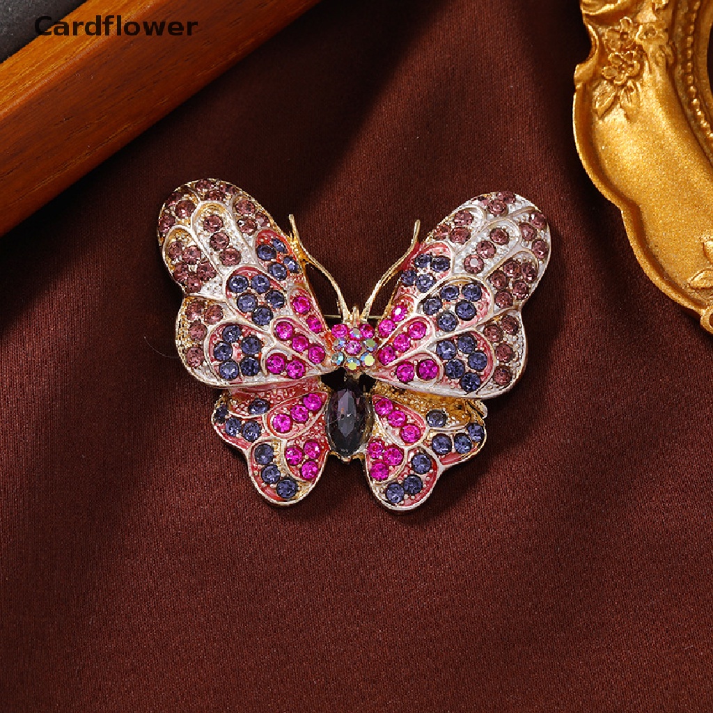 < Cardflower > Ghim Cài Áo Hình Bướm Đính Đá Nhiều Màu Sắc Lấp Lánh Thời Trang Cho Văn Phòng Tiệc Tùng
