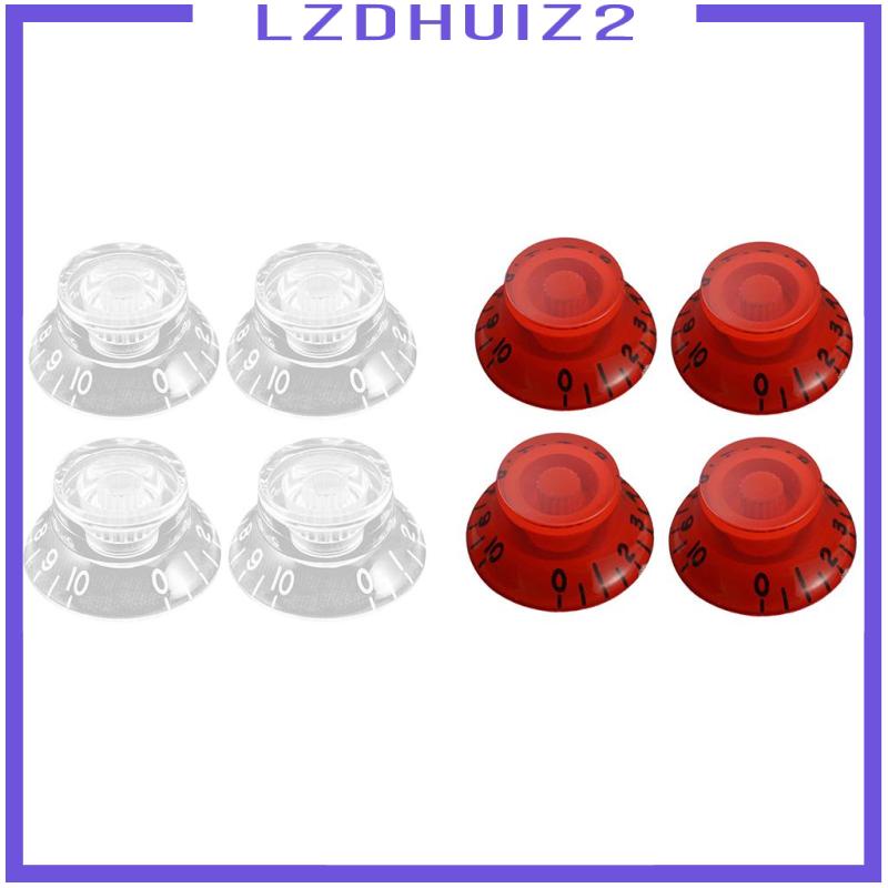 Set 4 Núm Điều Khiển Tốc Độ Màu Trong Suốt Cho Đàn Guitar LP