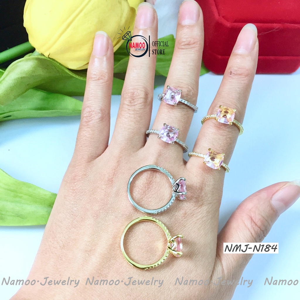Nhẫn Nữ Đính Đá Hồng NMJ N184 Cực Xinh Cho Nàng