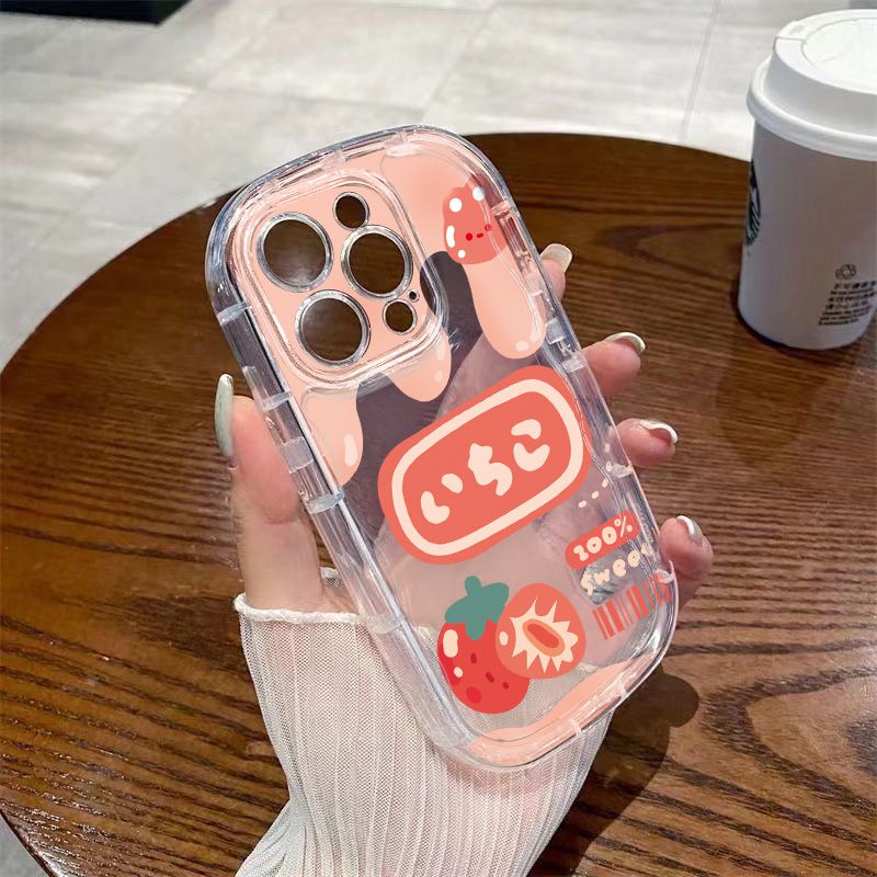 ✅Ốp Điện Thoại Mềm Trong Suốt Chống Sốc In Hình Đầu Thỏ &amp; Dâu Tây Cho Iphone Promax7 / 13118p / 14 / xs / 12 Xr / F