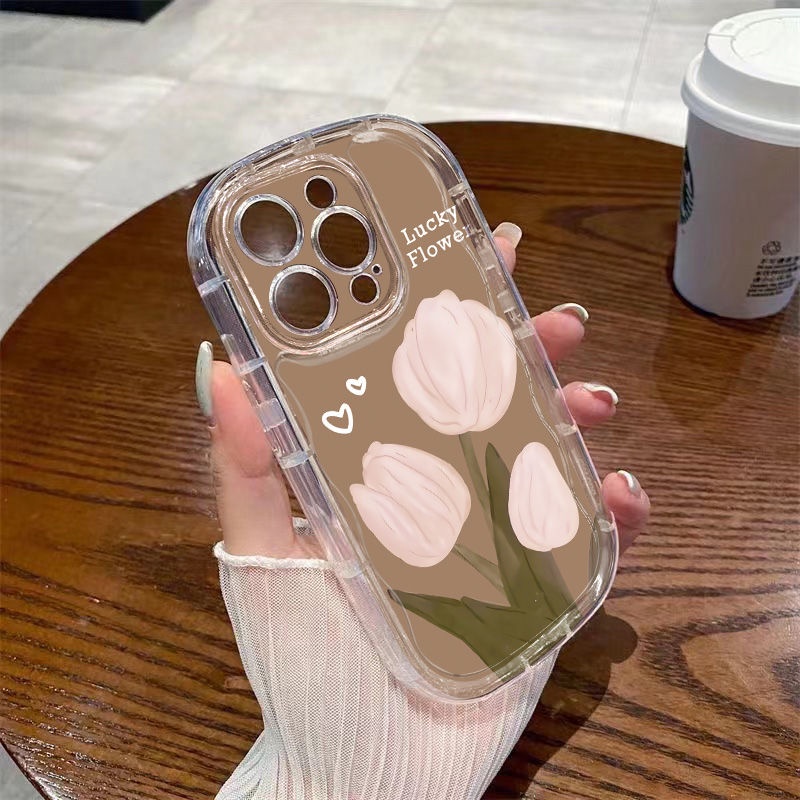 ✅Ốp Điện Thoại Mềm Trong Suốt Chống Sốc In Hình Hoa Tulip Cho iPhone xs / 8p / 1213iPhone14 promax117 / xr Q3NC