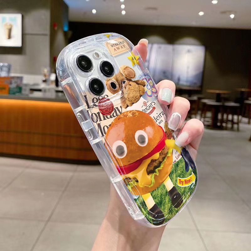 ✅Ốp Điện Thoại Mềm Trong Suốt Chống Sốc Hình Burger / 7 YYKQ Promax1312 xs8p / iPhone14 / Apple 11 xr