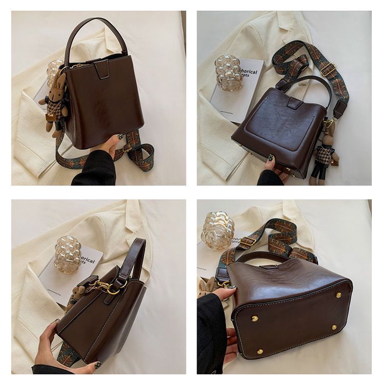 Túi Xách Bucket Cỡ Lớn Phong Cách Retro Thời Trang