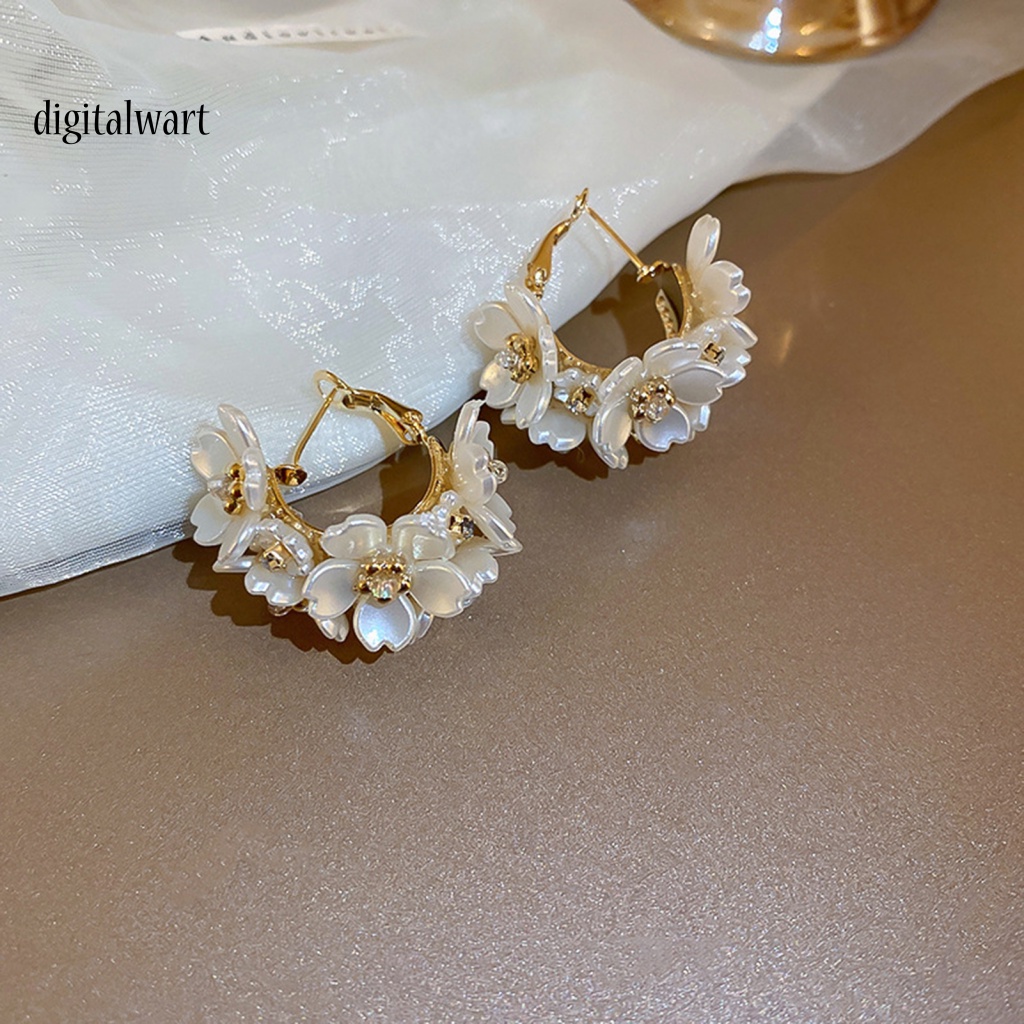 Kỹ Thuật Số| 1 Đôi Bông Tai Tròn Đính Đá Lấp Lánh Thời Trang Dành Cho Nữ