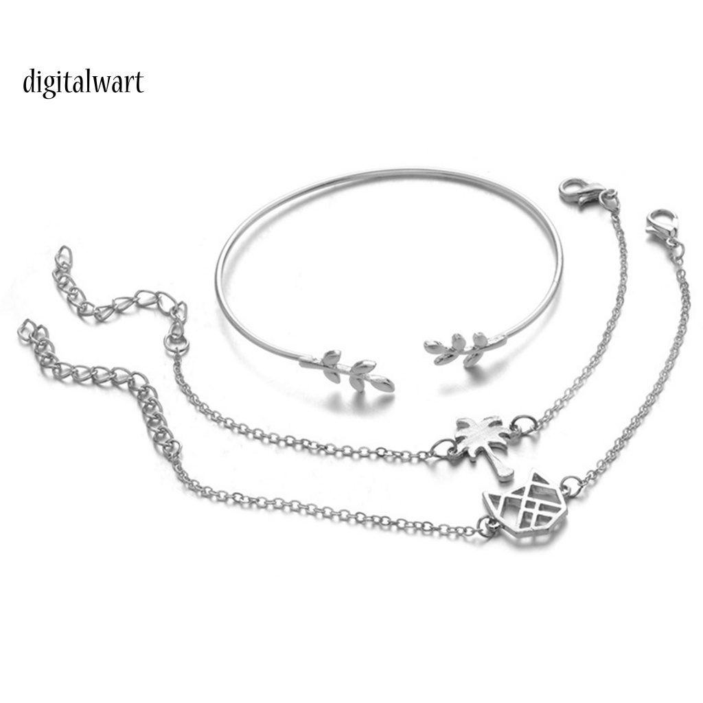 Kỹ Thuật Số| Bộ 3 Vòng Tay Hình Lá Dừa Sáng Tạo Có Thể Điều Chỉnh