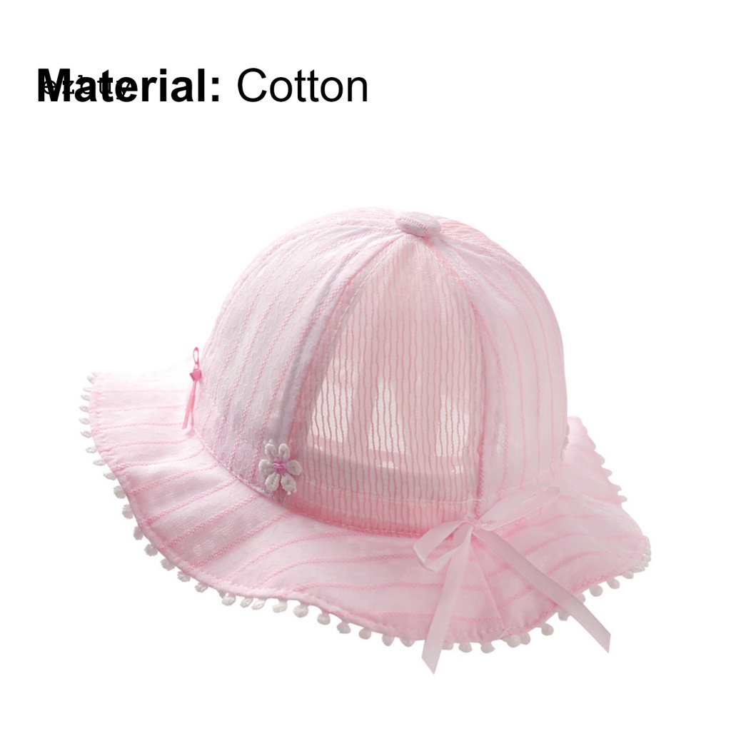 Nón Tai Bèo Chống Nắng Thoáng Khí Thêu Họa Tiết Xinh Xắn Cho Bé