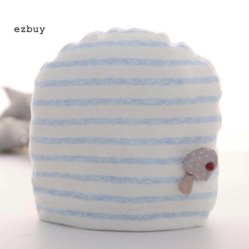 Mũ Cotton Kẻ Sọc Co Giãn Tốt Thiết Kế Đơn Giản Cho Bé Sơ Sinh