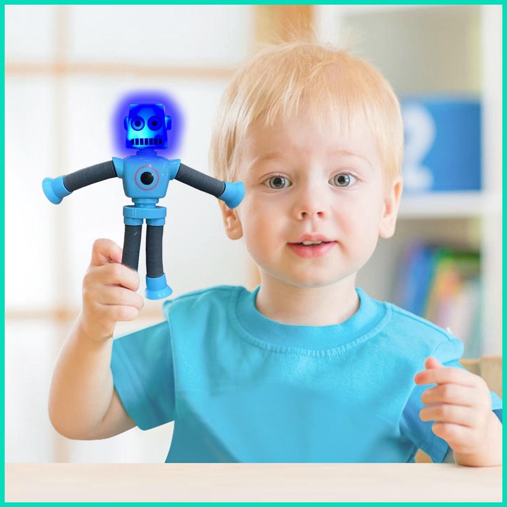 Đồ Chơi Robot Kéo Căng Cánh Tay Chân Có Đèn LED Giáo Dục Cho Trẻ Em