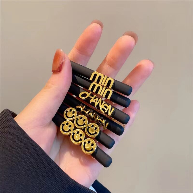 Set 2 Kẹp Tóc Kim Loại Hình Chữ M Thời Trang Cho Nữ