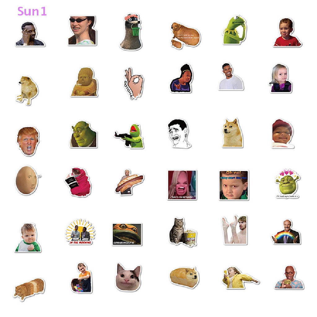 Set 50 Miếng Dán Chống Nước Hình Biểu Tượng Cảm Xúc Ngộ Nghĩnh