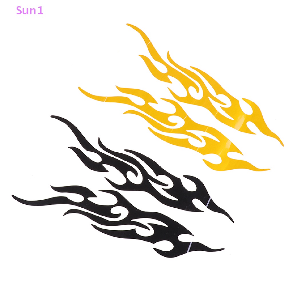 Bộ 2 Miếng Dán Phản Quang 40cm In Hình Ngọn Lửa Cho Xe Hơi