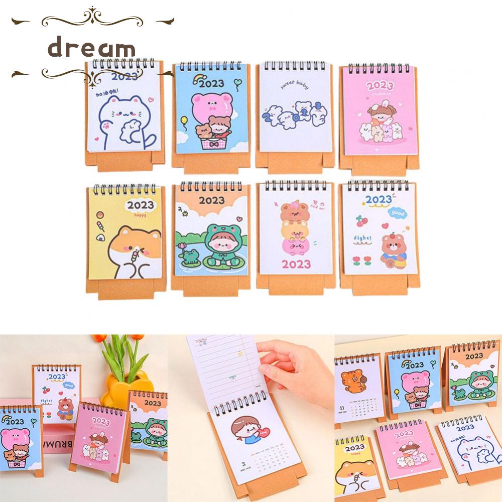 【DREAMLIFE】Memo Calendar Calendar Mini Calendar 2023 Daily Weekly Schedule Desk Calendar