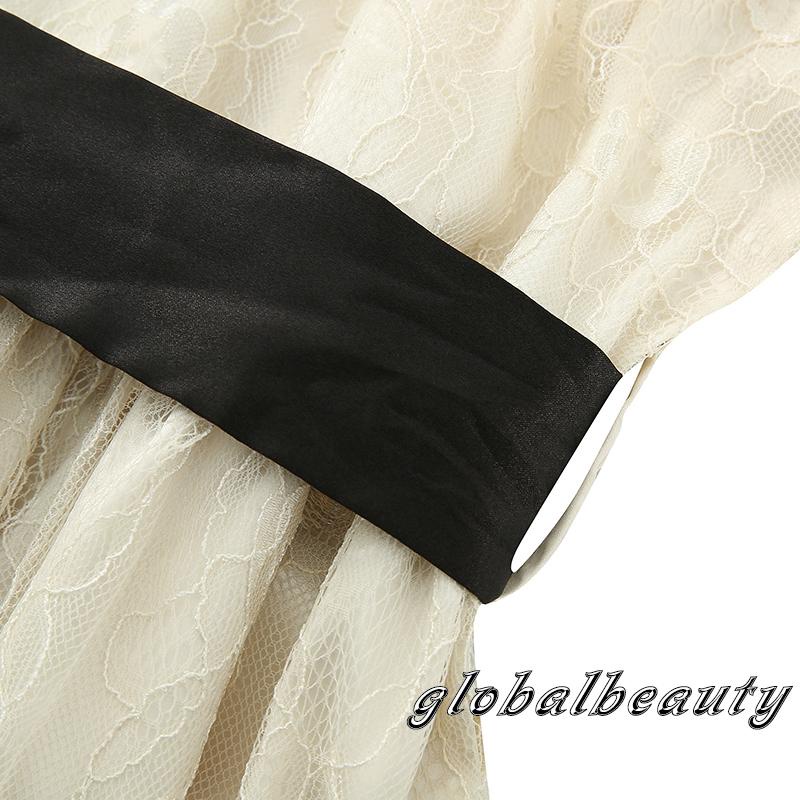 Áo Sơ Mi Tay Ngắn Dáng Chữ A Phối Ren Phong Cách Vintage Đường Phố 00GB