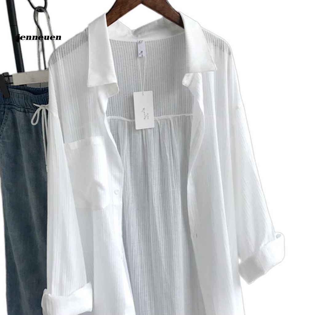 Áo Sơ Mi Tay Dài Cổ Bẻ Màu Sắc Thời Trang Dành Cho Nữ