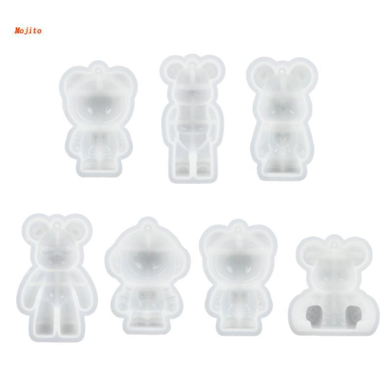 Khuôn Silicone Làm Móc Khóa Hình Gấu Mojito