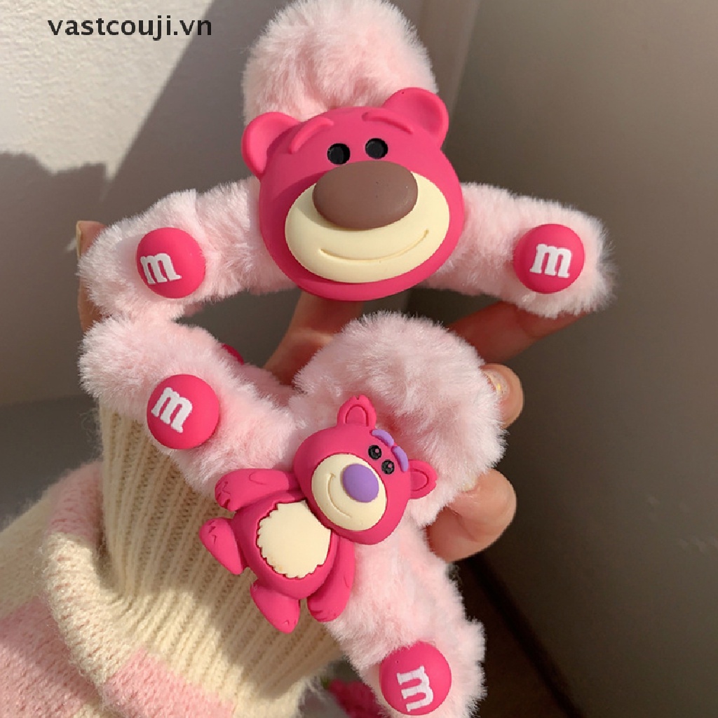 Băng Đô Cài Tóc Ba Chiều Hình Gấu Dâu Tây VASTJI Dễ Thương