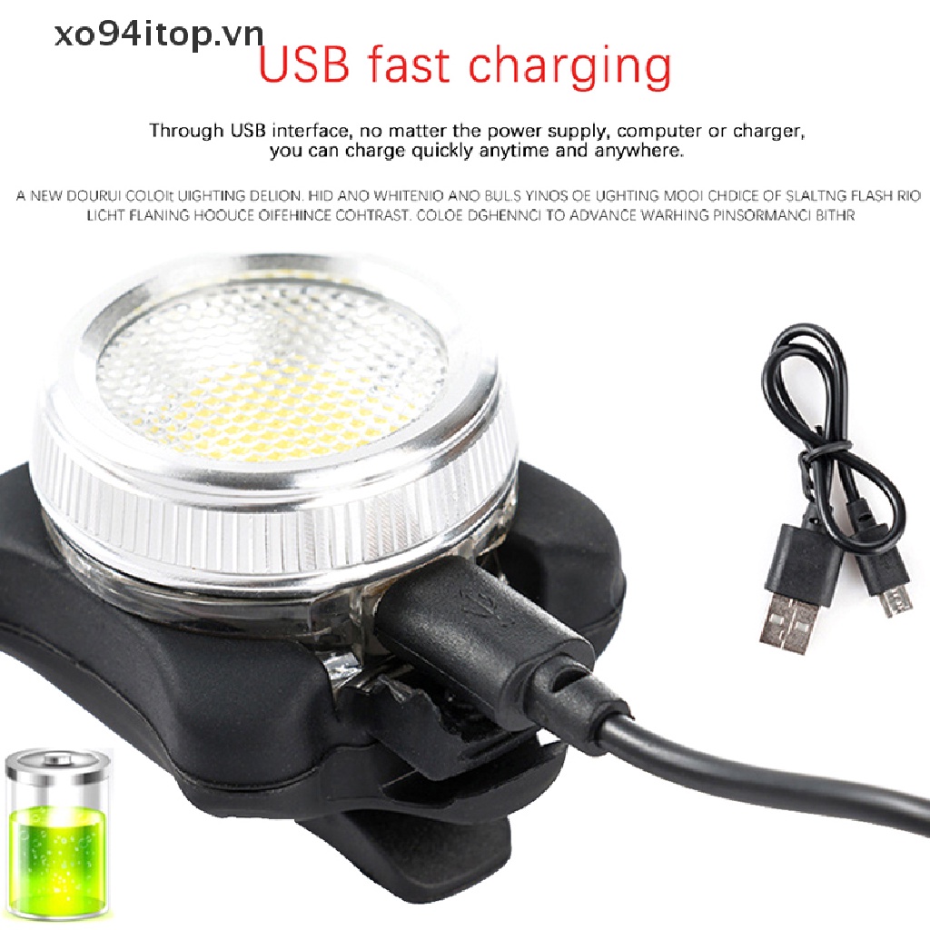 Đèn XOITOP Bằng Hợp Kim Nhôm Chống Thấm Nước Kèm Sạc USB Tiện Dụng Cho Xe Đạp