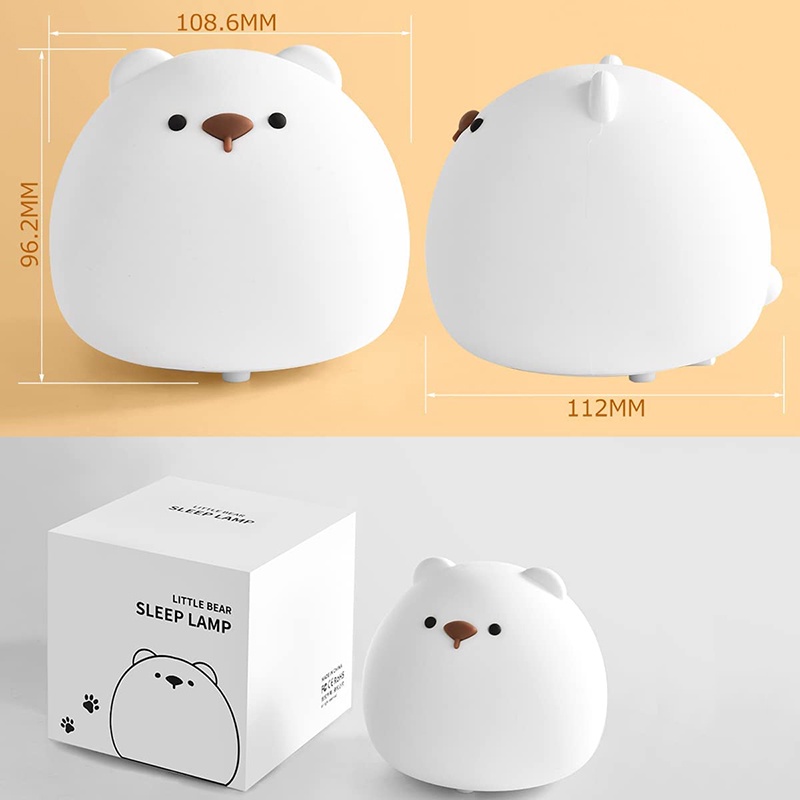 Đèn Ngủ Silicone Hình Gấu Nhiều Màu Dễ Thương