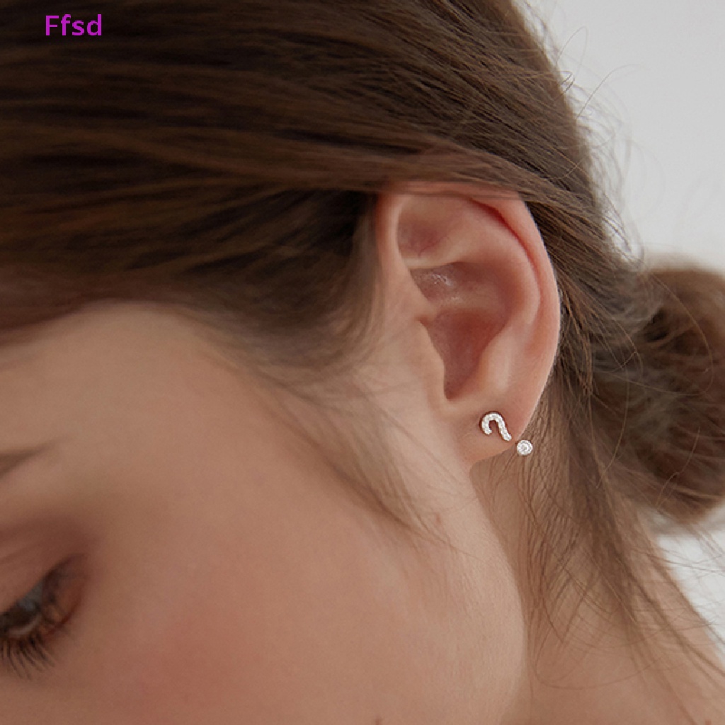 {Ffsd} Bông Tai Đính Đá Pha Lê Thời Trang Hàn Quốc Dành Cho Nữ Màu Bạc Làm Quà Tặng Đám Cưới