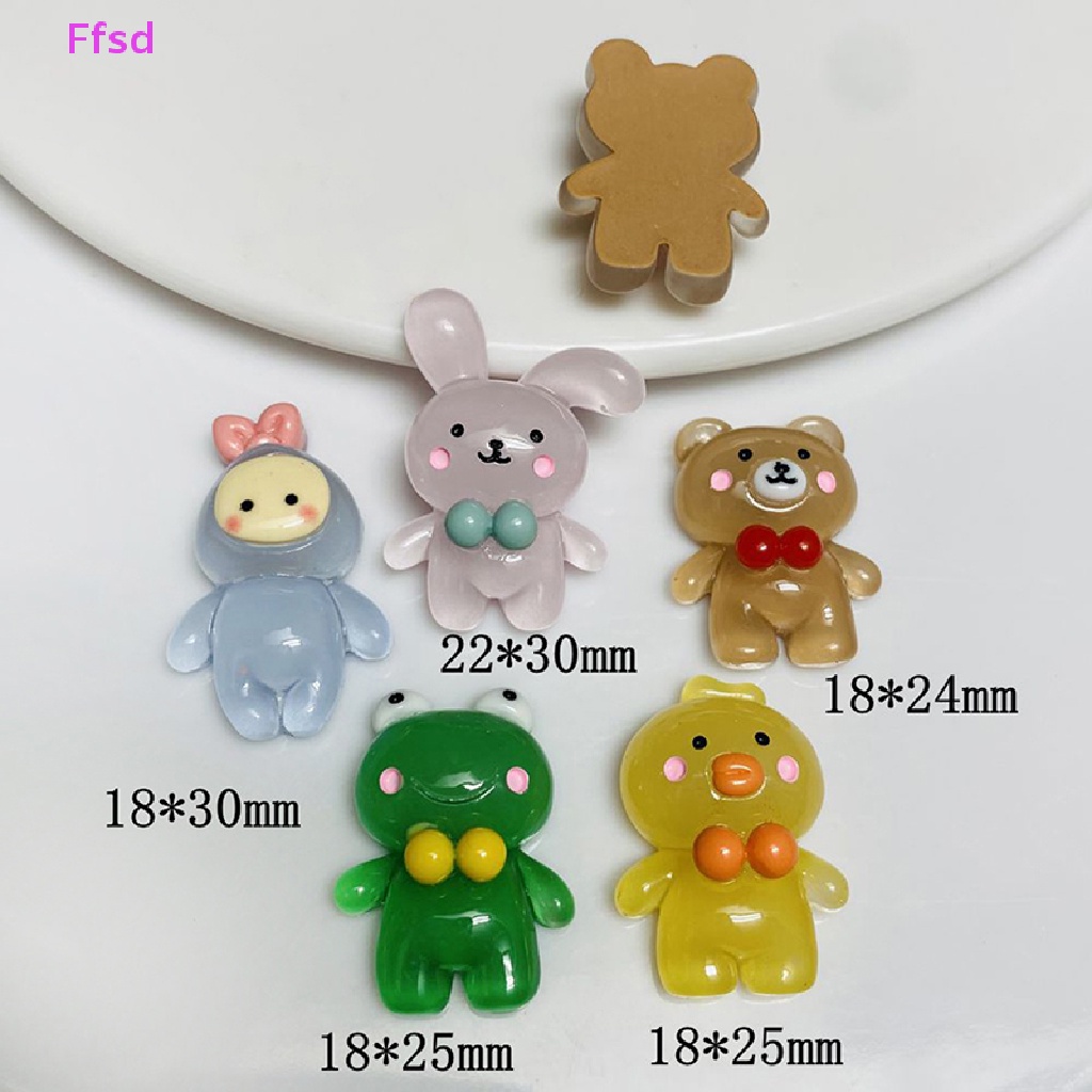 Bộ 5 Mô Hình Đồ Chơi Động Vật / Vịt / Thỏ / Gấu Dạ Quang Thủ Công Dễ Thương Trang Trí Thu Nhỏ DIY