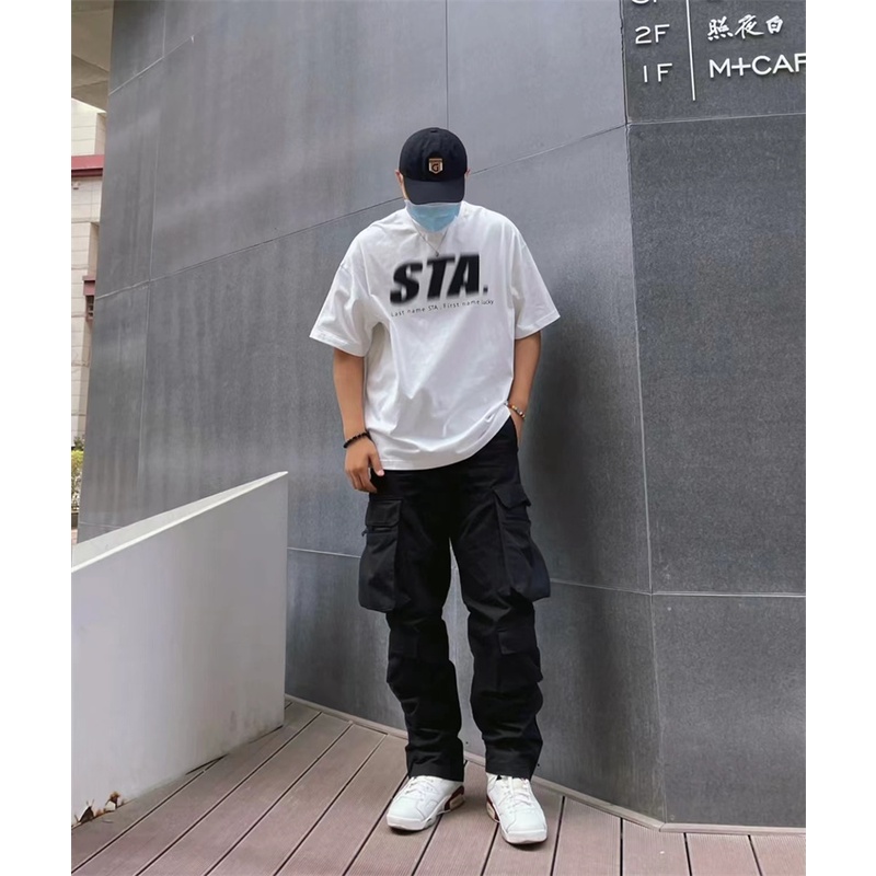 Sta - Phantom Áo Thun Cotton Tay Ngắn Dáng Rộng Cổ Tròn In Chữ Fzzy Dfdh Phong Cách Đường Phố Cho Nam Và Nữ