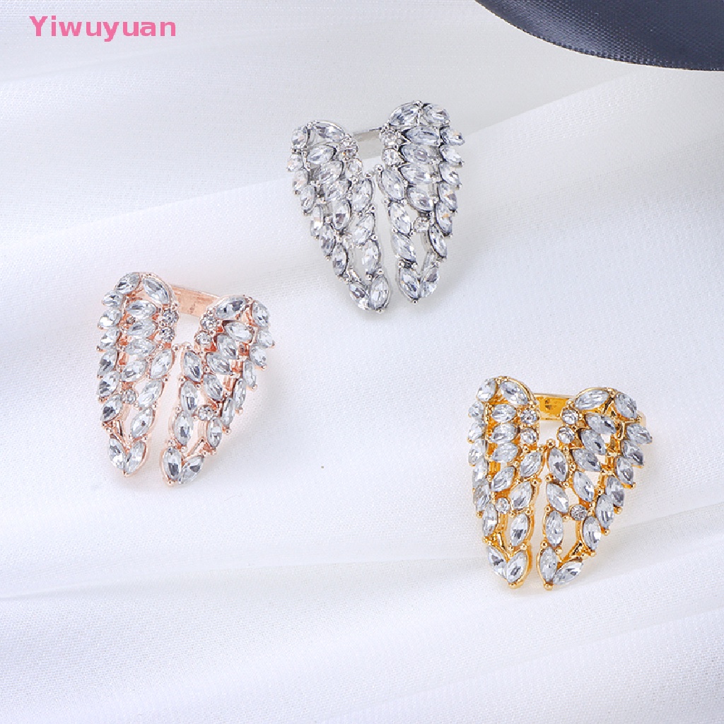 < Yiwuyuan > Nhẫn Hở Hình Lông Vũ Có Thể Điều Chỉnh Kích Cỡ Thời Trang Mới