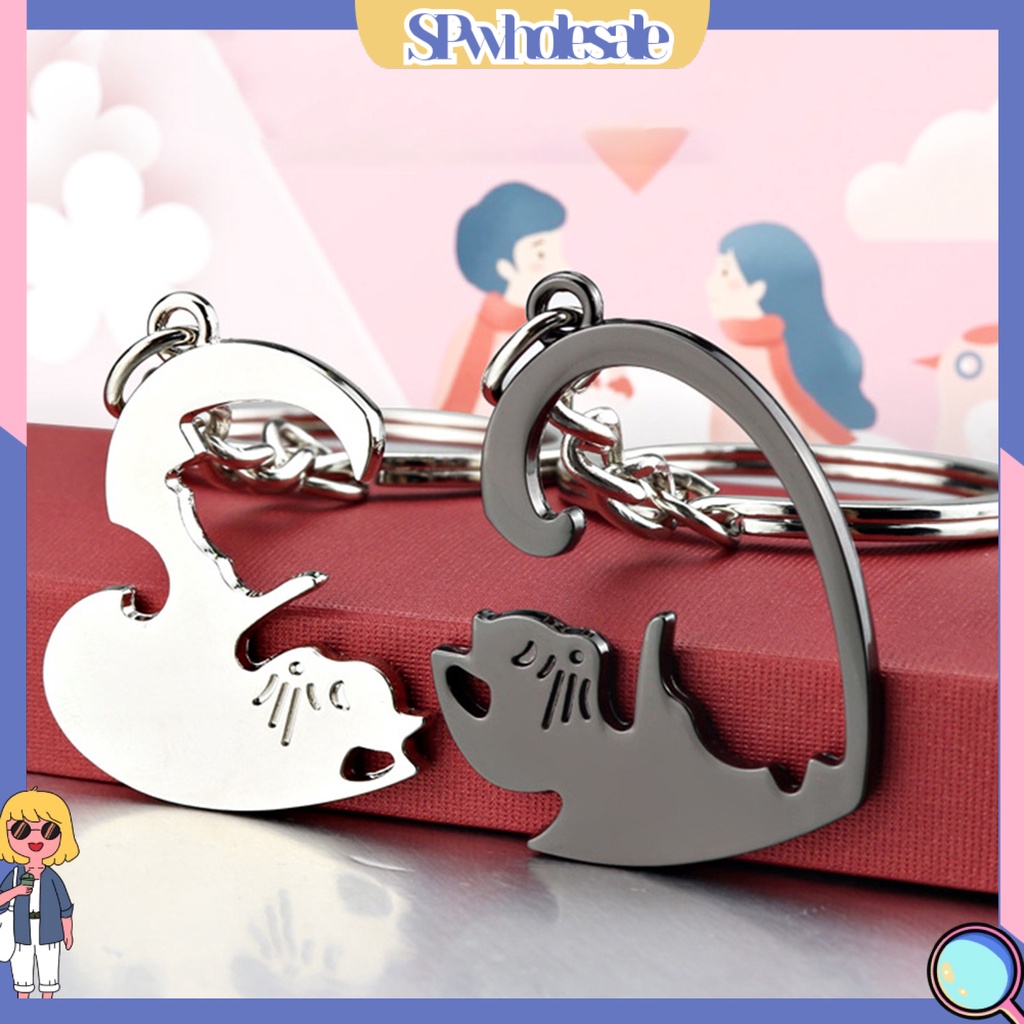 <SPwholesale> 2 Móc Khóa Hình Trái Tim Âm Dương Đa Năng