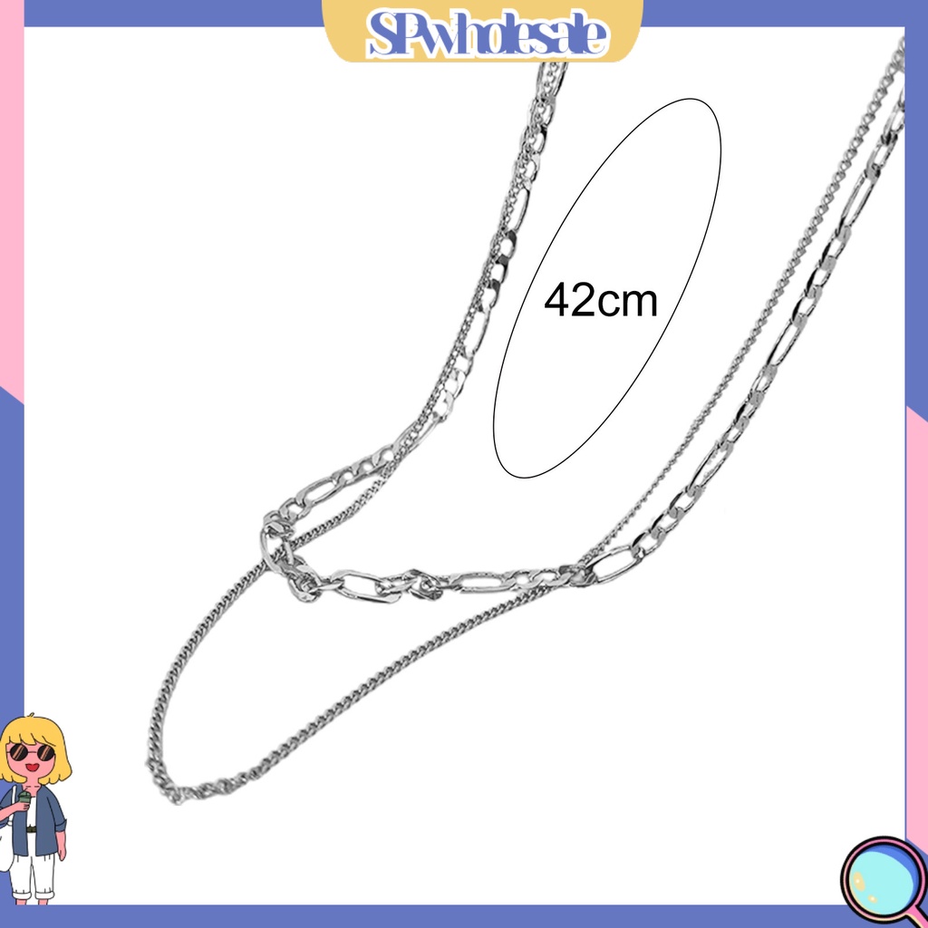 &lt;SPwholesale&gt; Vòng cổ Hai Lớp Bằng Hợp Kim Màu Sắc Đơn Giản Cho Nữ