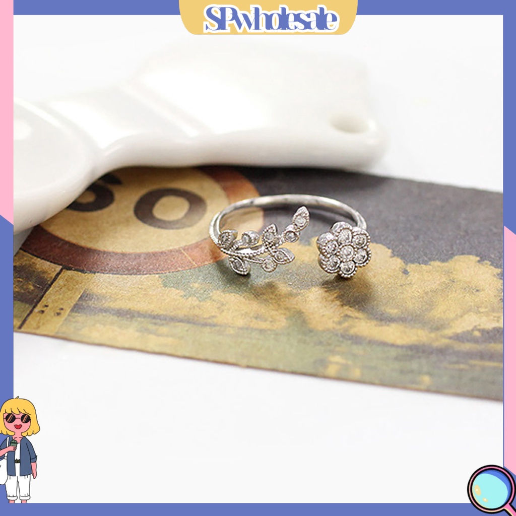 <SPwholesale> Nhẫn Hở Hình Cành Hoa Duyên Dáng Có Thể Điều Chỉnh Kích Cỡ