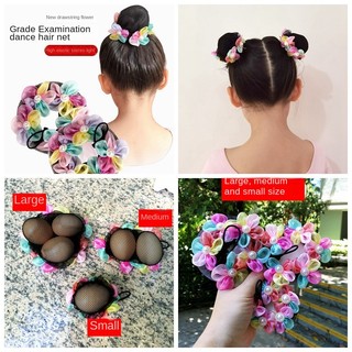 Lưới búi tóc dây rút đính hoa nhiều màu sắc dễ thương cho bé gái