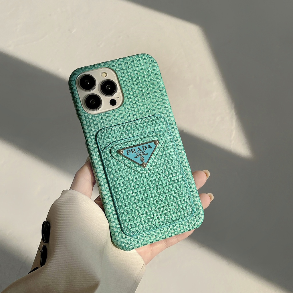 Ốp Điện Thoại Họa Tiết Bện Có Ngăn Đựng Thẻ Chống Trượt Cho iPhone 14 Pro Max 13 Pro Max 12 Pro Max 14PLUS