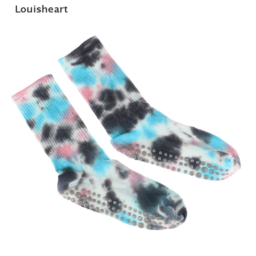 1 Đôi Tất Dài Tập Yoga Chống Trượt Màu Loang Hiệu Louisheart