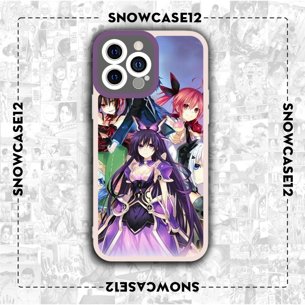 Ốp iphone cạnh vuông Snowcase12 anime manga date a live 6/6s/7plus/8plus/x/xr/xs/11/12/13/pro/max/plus/promax/14